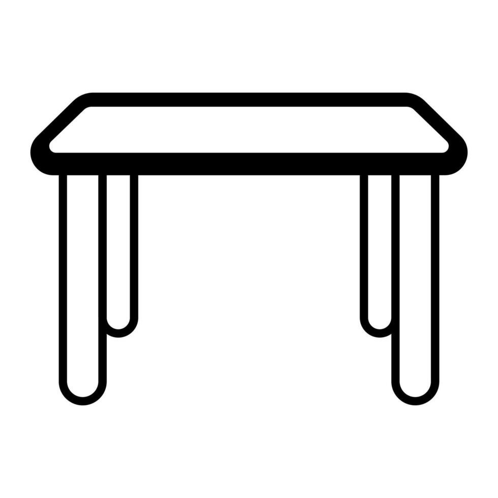 black vector table icon isolated on white background