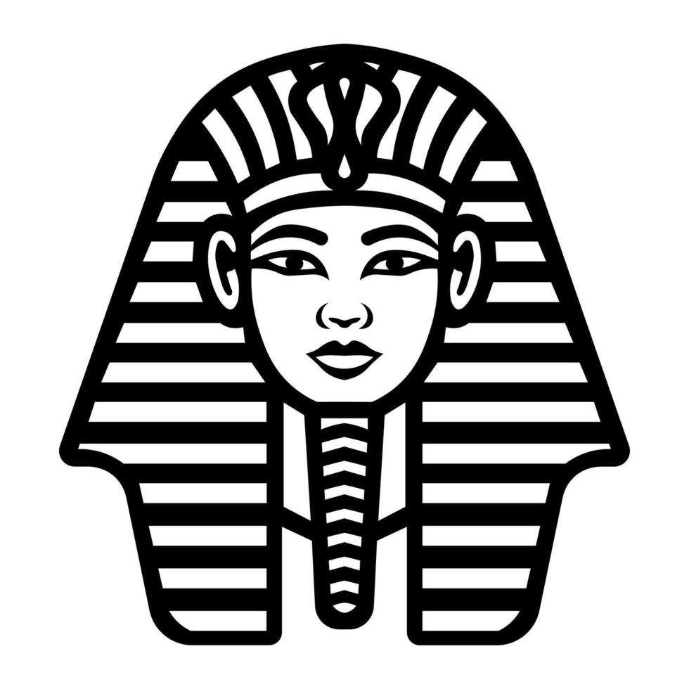 black vector pharaon icon isolated on white background