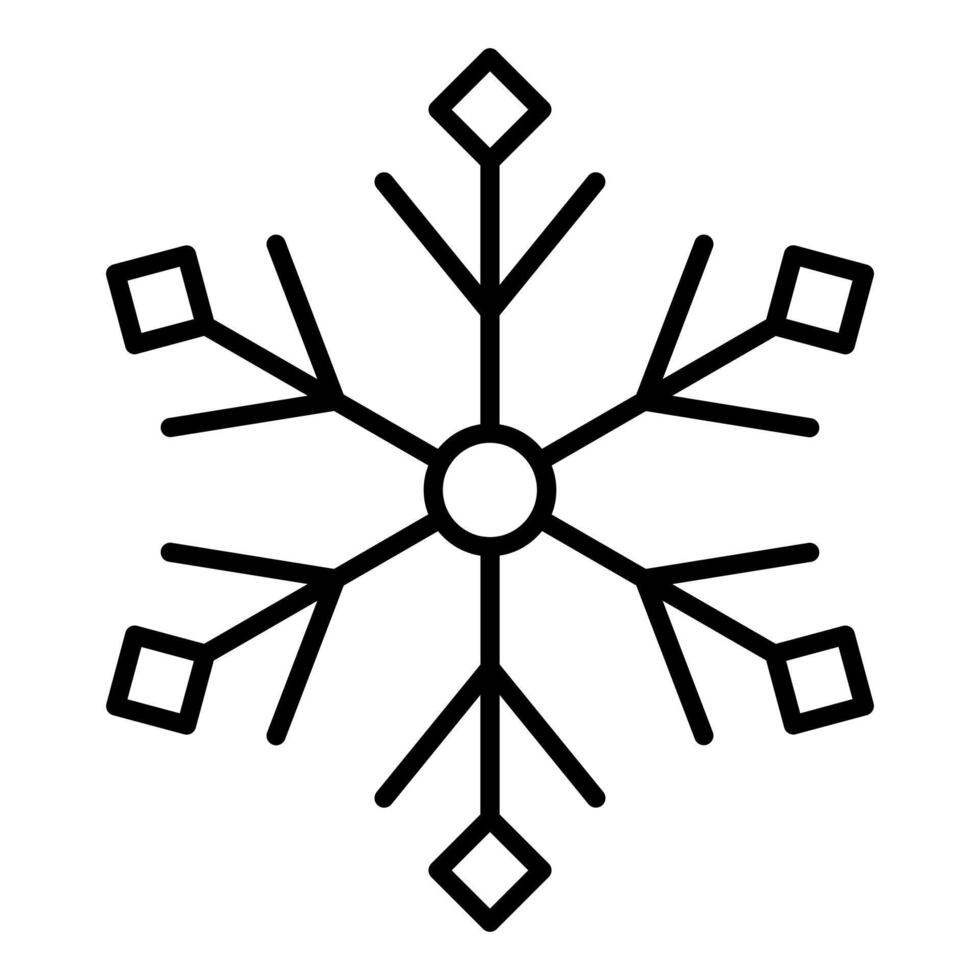 black vector snowflake icon isolated on white background