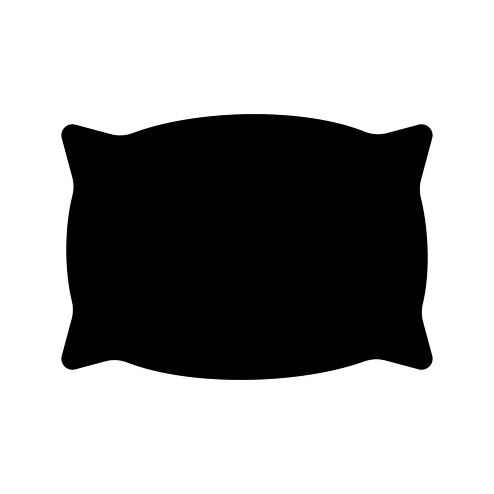 black vector pillow icon isolated on white background