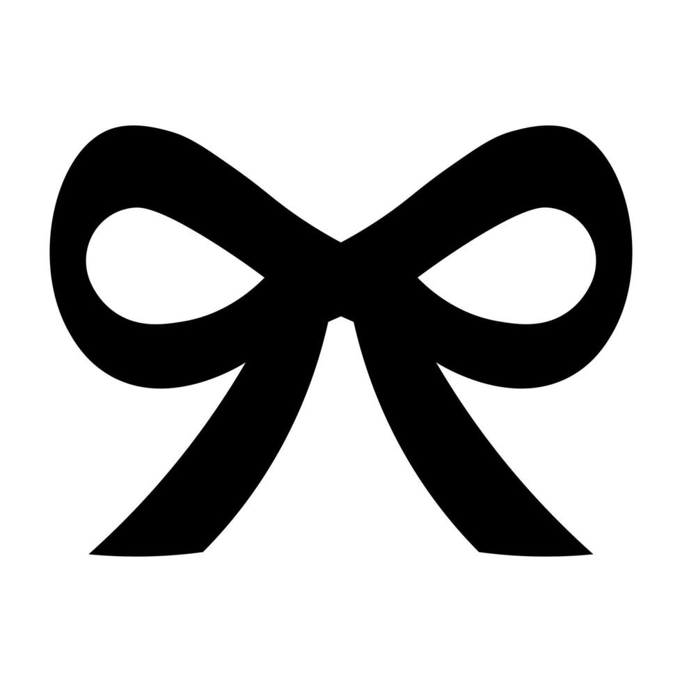 black vector ribbon icon isolated on white background
