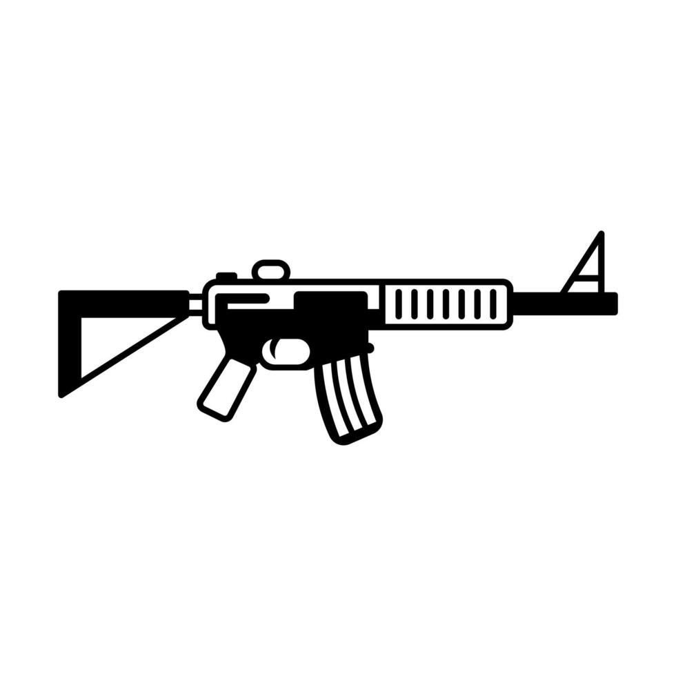 negro vector rifle icono aislado en blanco antecedentes
