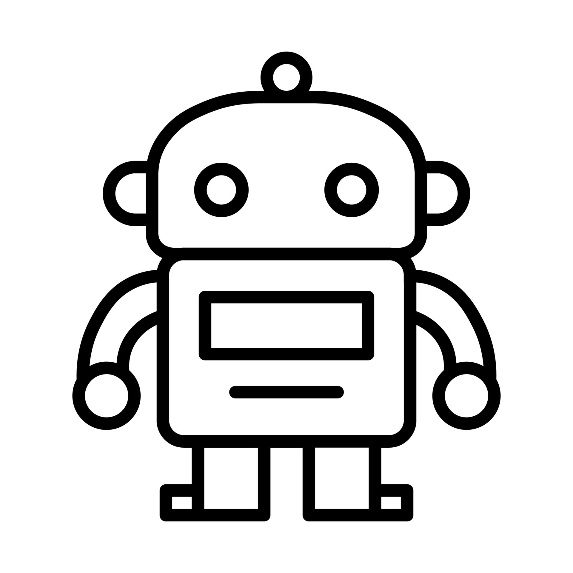 black vector robot icon isolated on white background 41413205 Vector