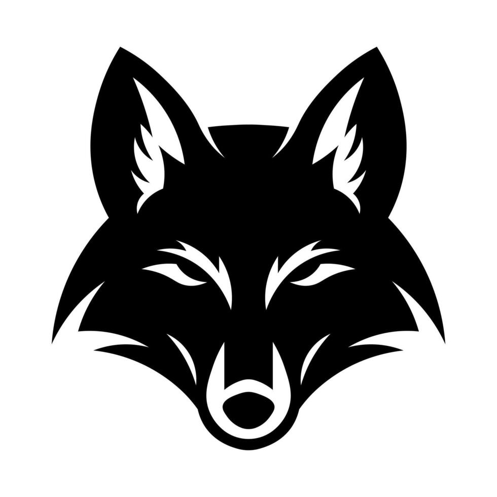 negro vector lobo cabeza icono aislado en blanco antecedentes