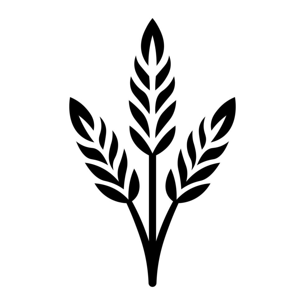 black vector wheat icon isolated on white background