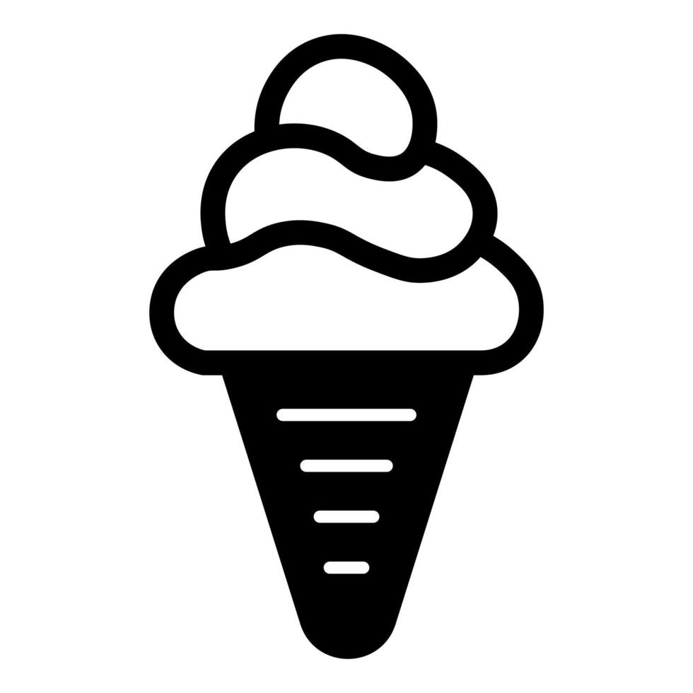 black vector ice cream icon isolated on white background