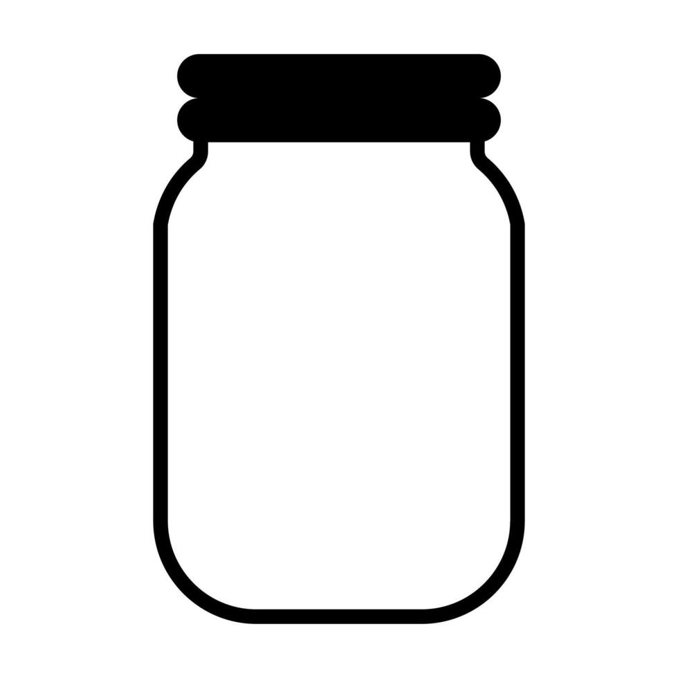 black vector jar icon isolated on white background