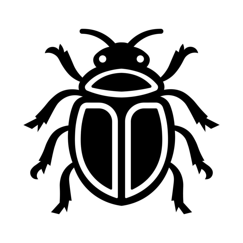 black vector insect icon isolated on white background