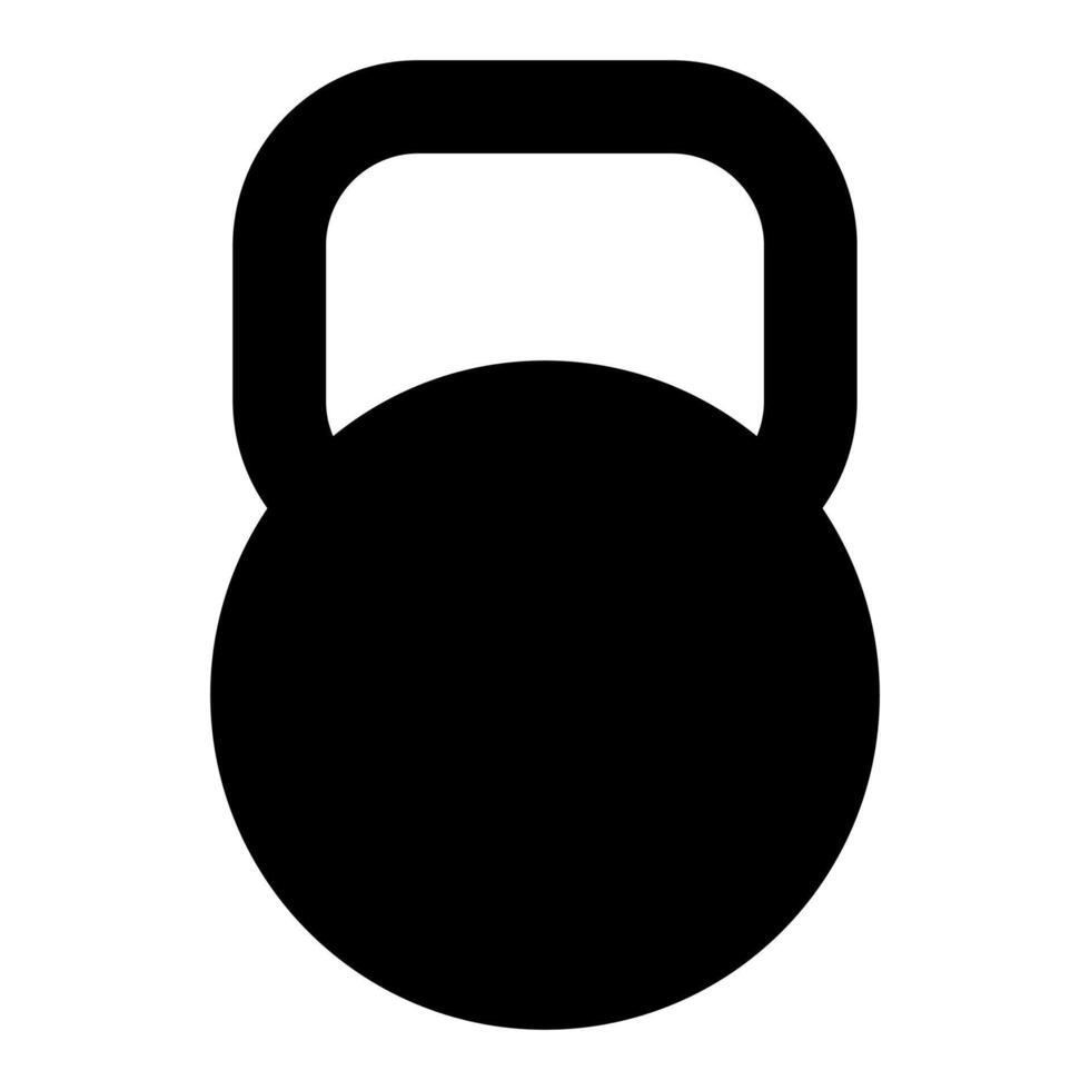black vector kettlebell icon isolated on white background