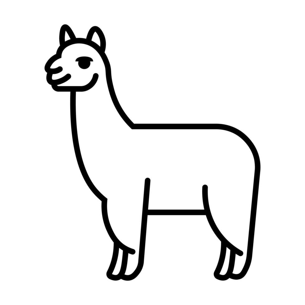 black vector llama icon isolated on white background