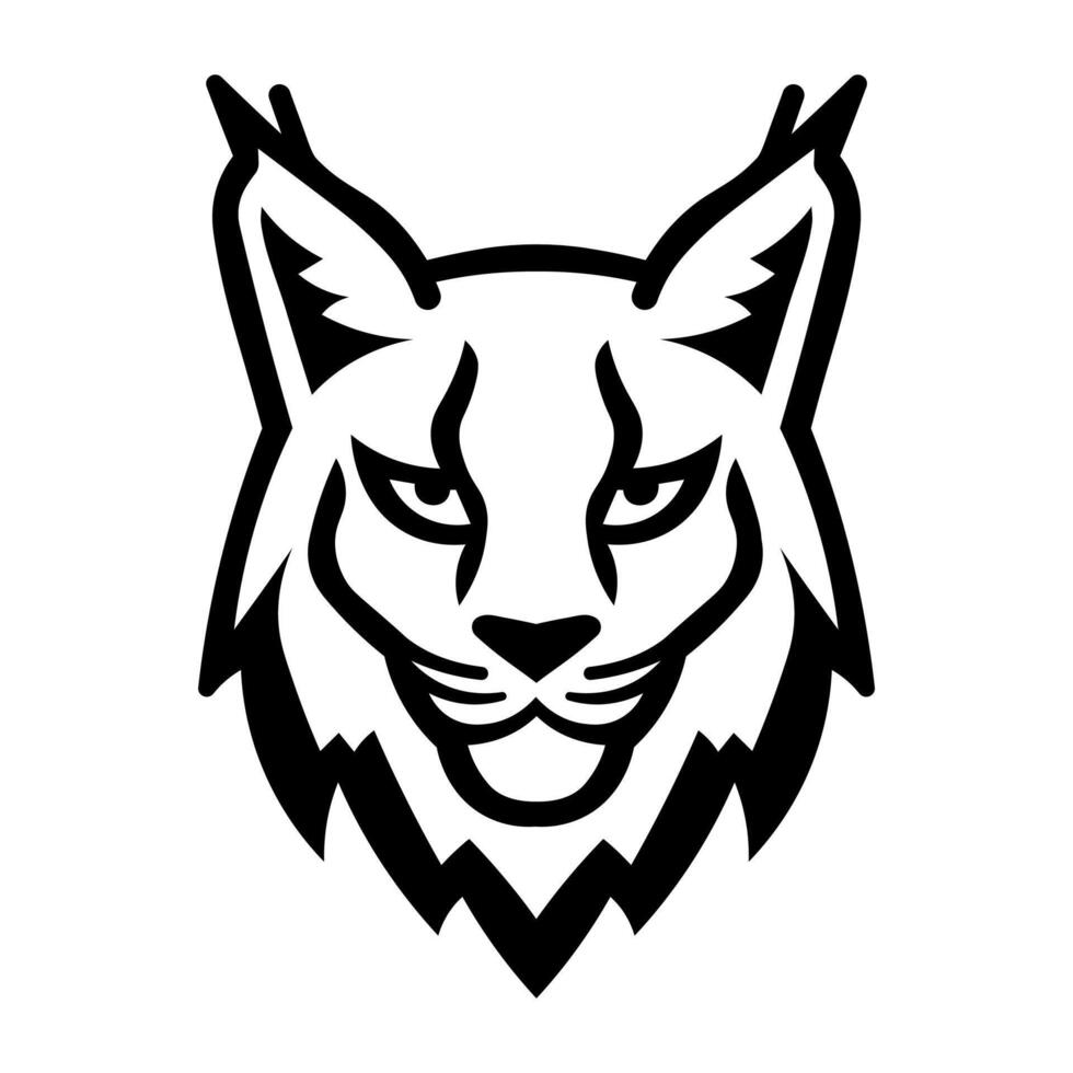 black vector lynx icon isolated on white background