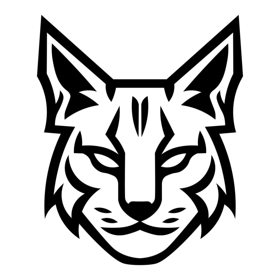 black vector lynx icon isolated on white background