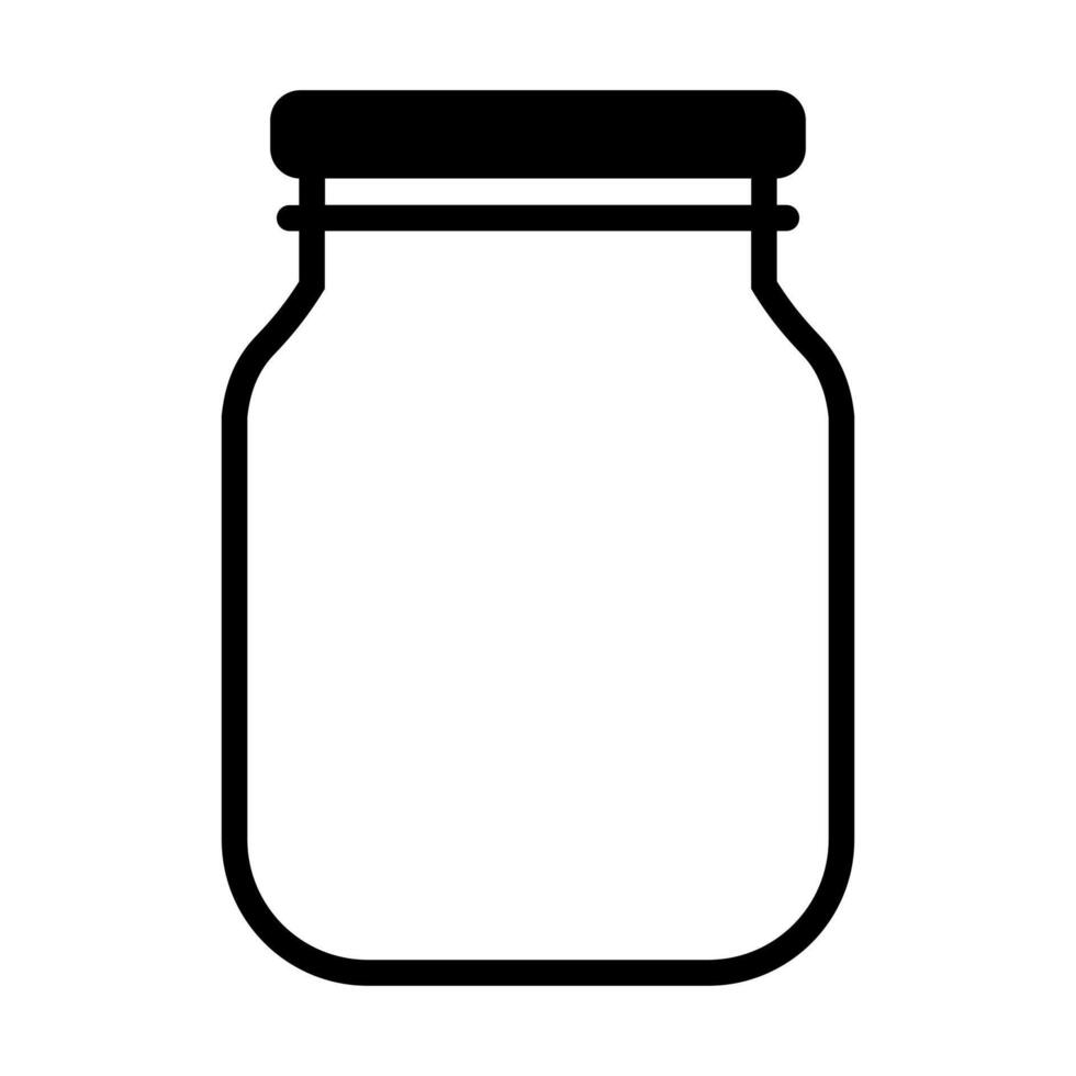 black vector jar icon isolated on white background