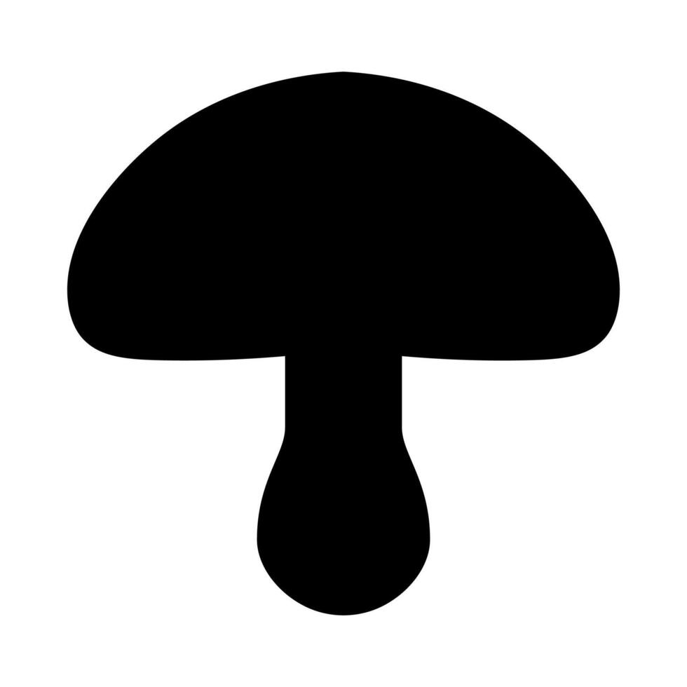 black vector mushroom icon isolated on white background