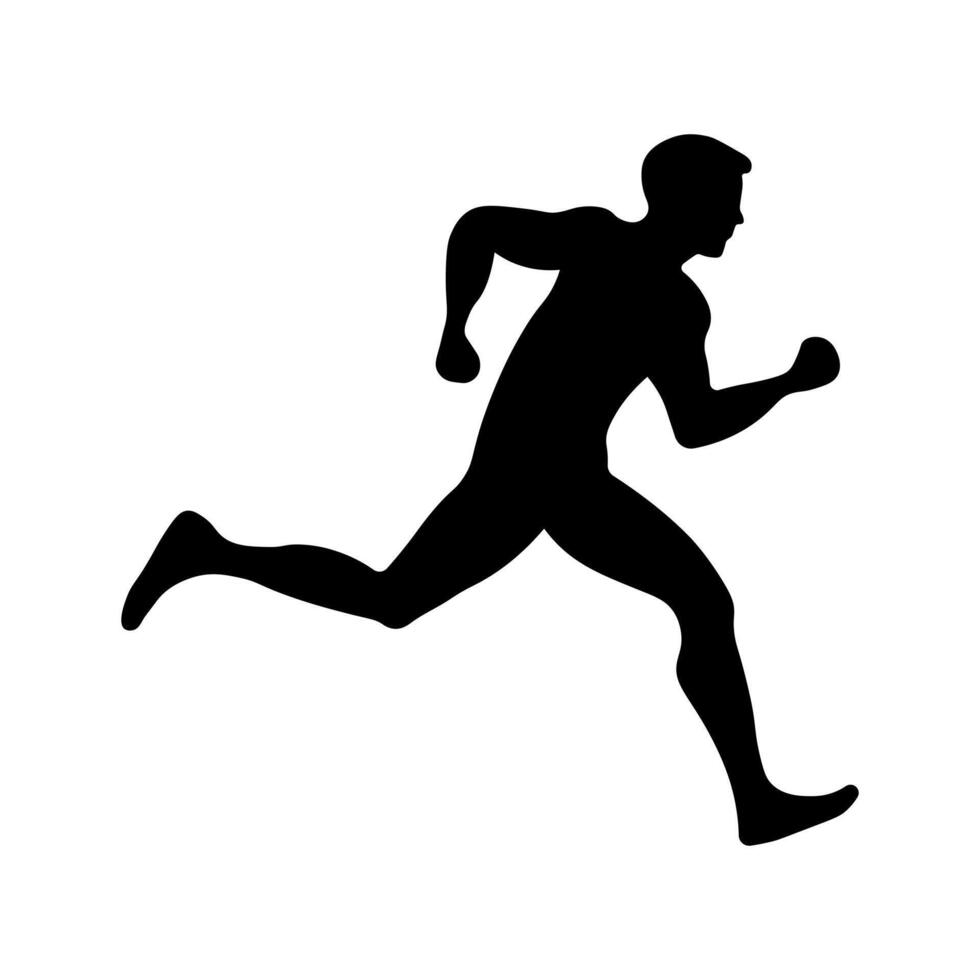 black vector runner icon isolated on white background