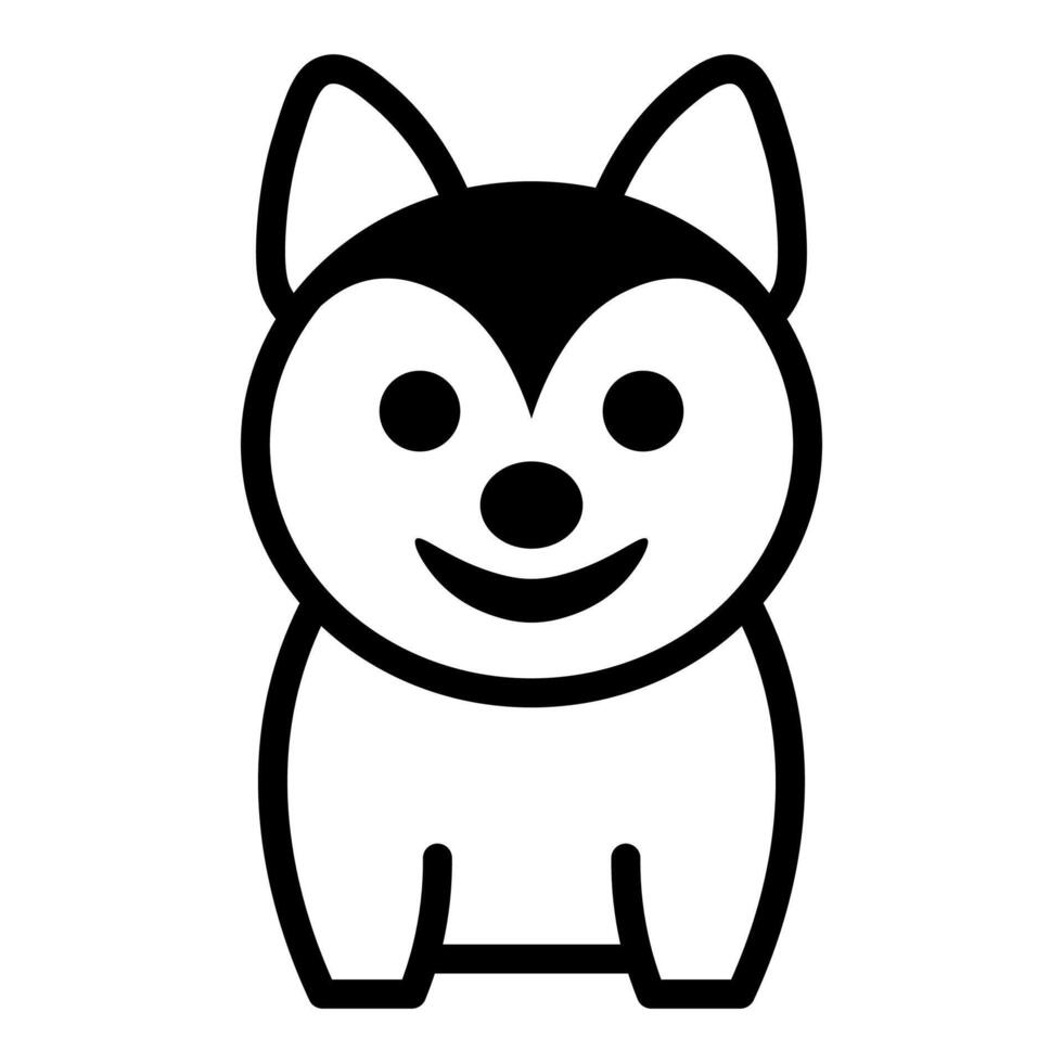black vector shiba inu icon isolated on white background
