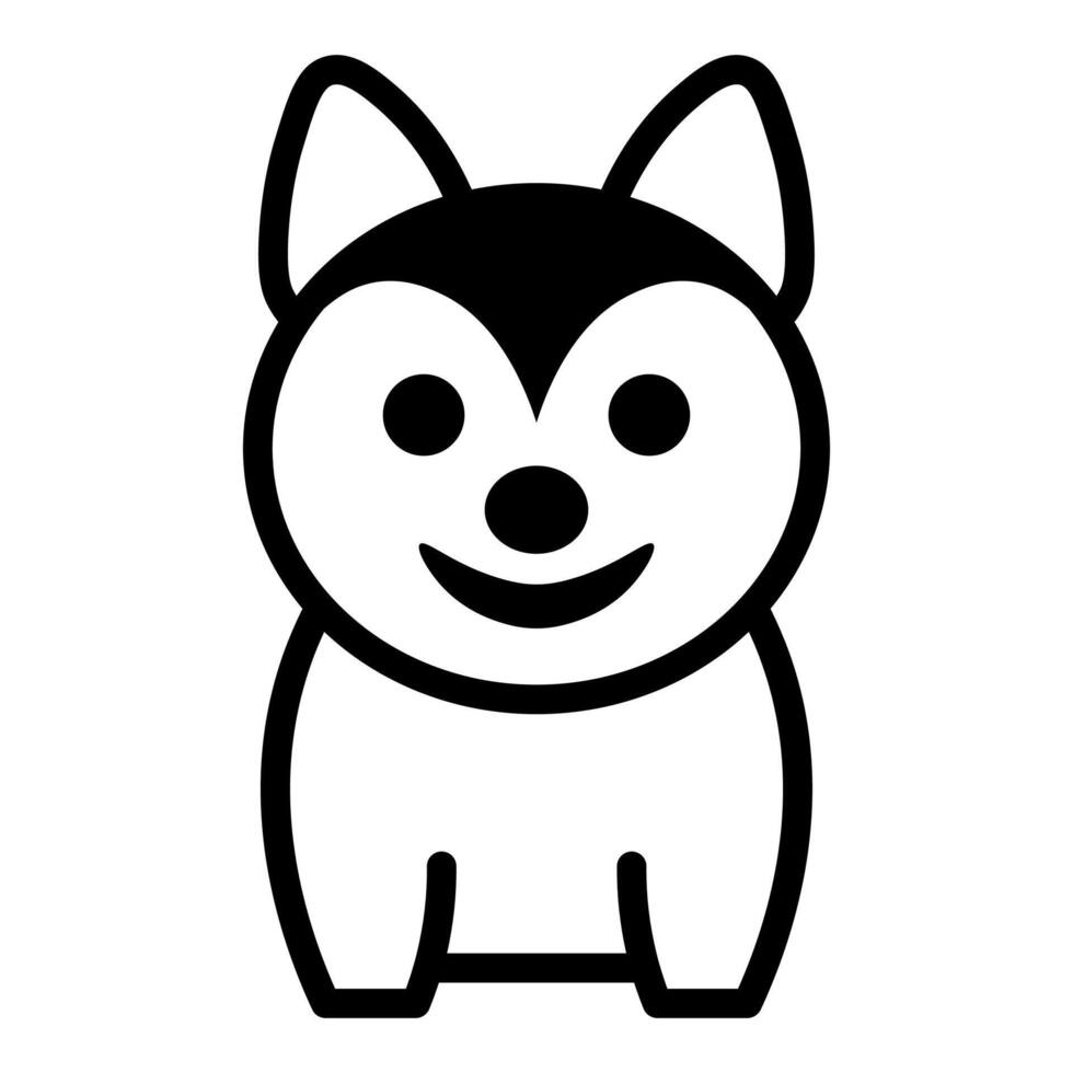 negro vector shiba inu icono aislado en blanco antecedentes