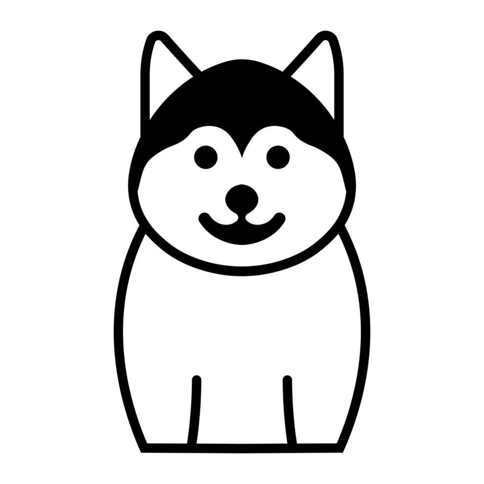 negro vector shiba inu icono aislado en blanco antecedentes