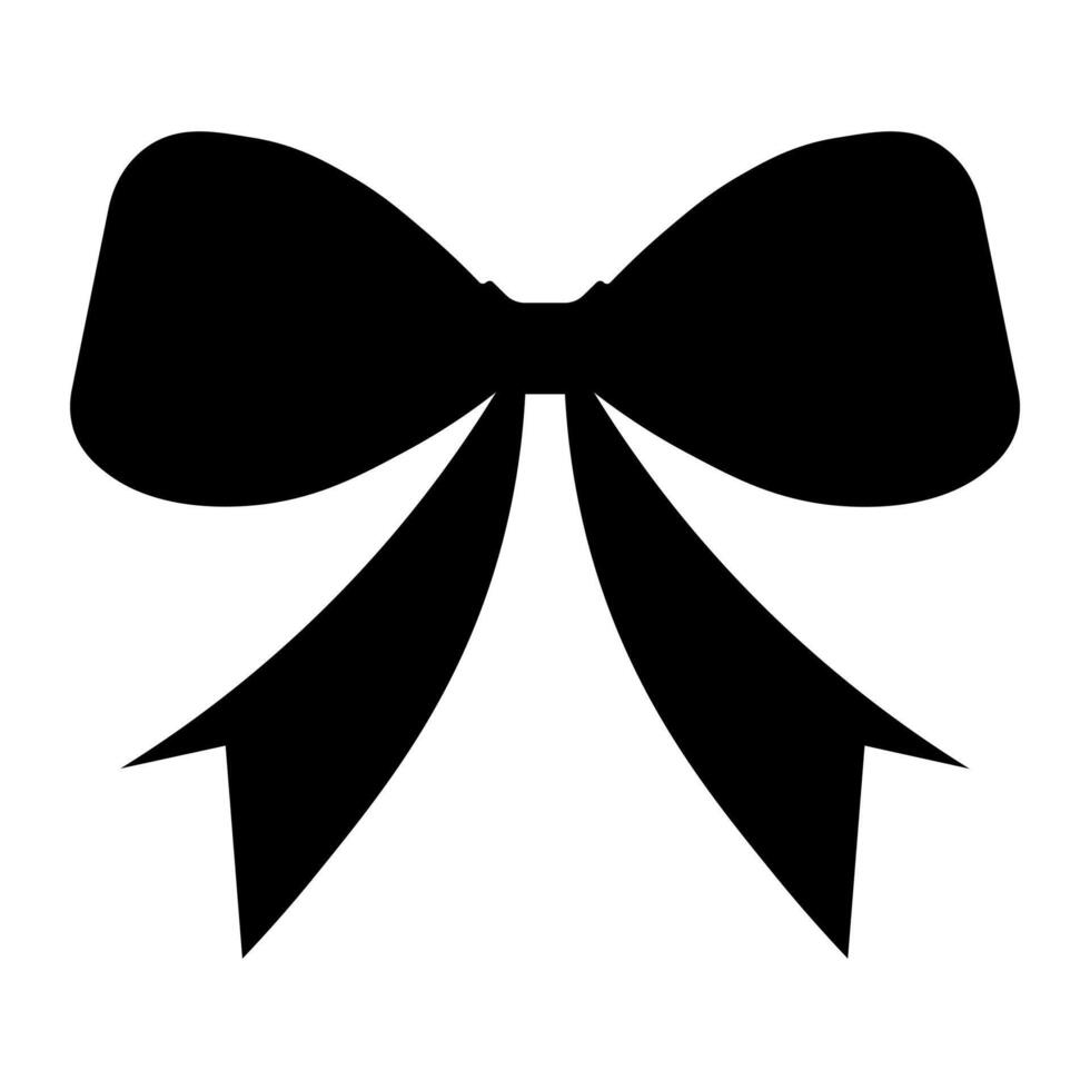black vector ribbon icon isolated on white background