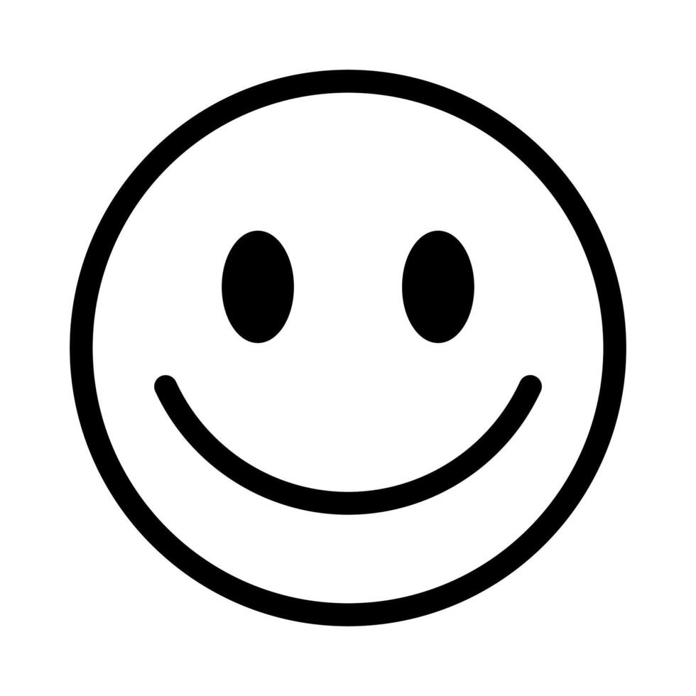 black vector smile emoji icon isolated on white background