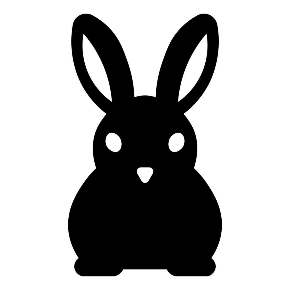 black vector rabbit icon isolated on white background