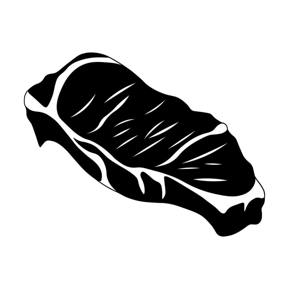 black vector meat icon isolated on white background