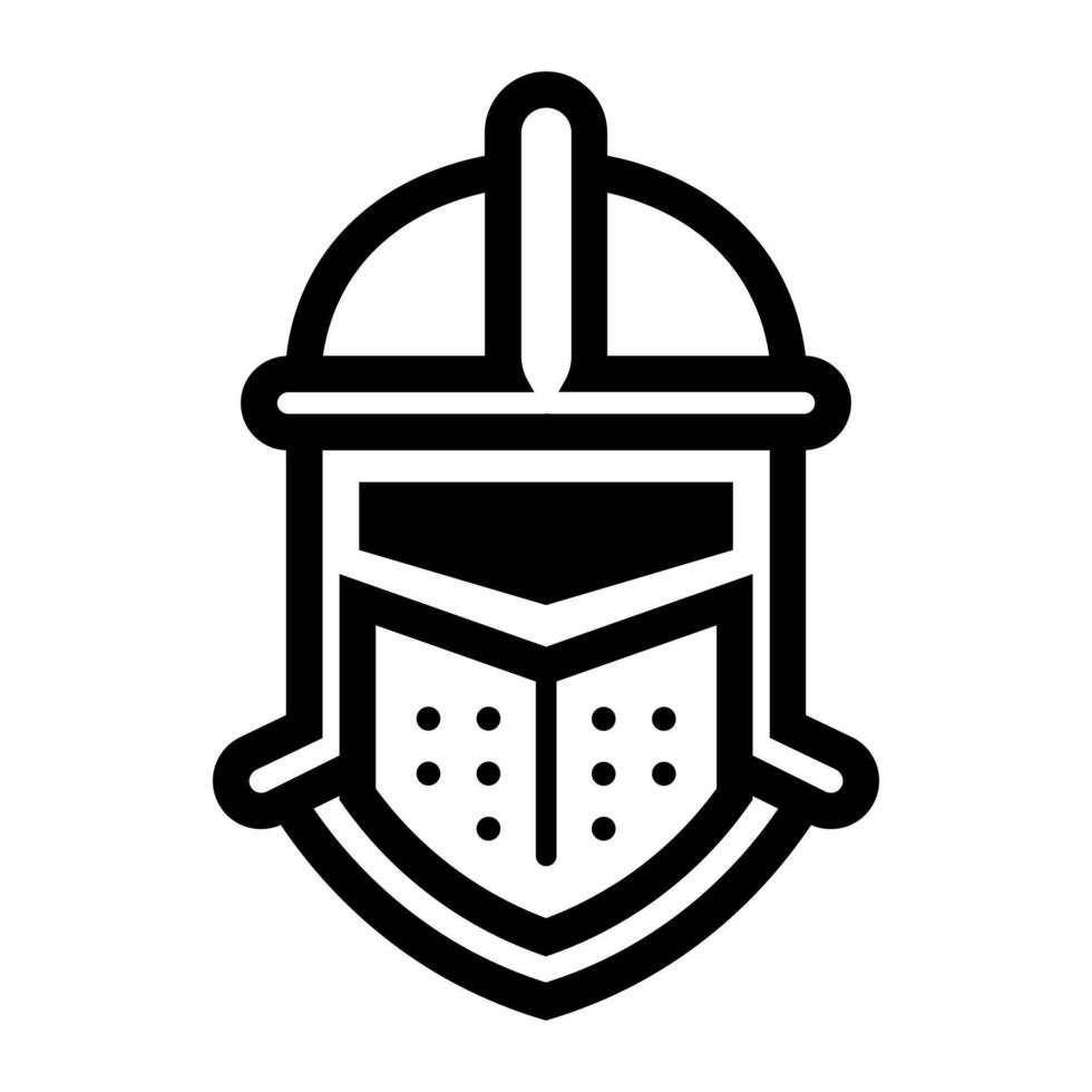 black vector knight icon isolated on white background