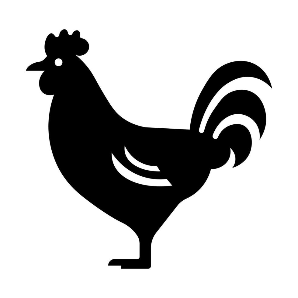 negro vector pollo icono aislado en blanco antecedentes