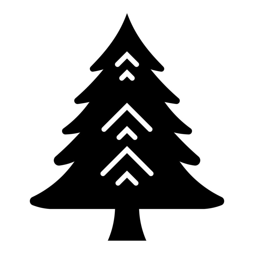 negro vector Navidad árbol icono aislado en blanco antecedentes