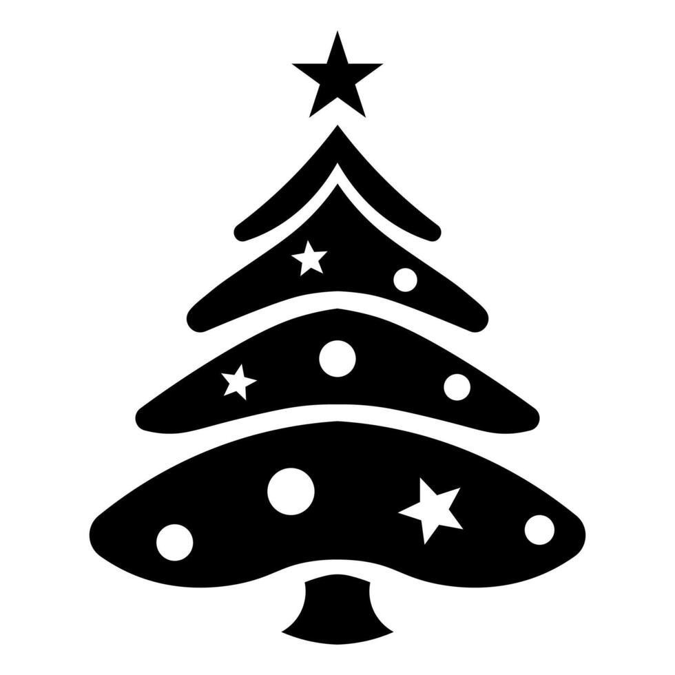 negro vector Navidad árbol icono aislado en blanco antecedentes