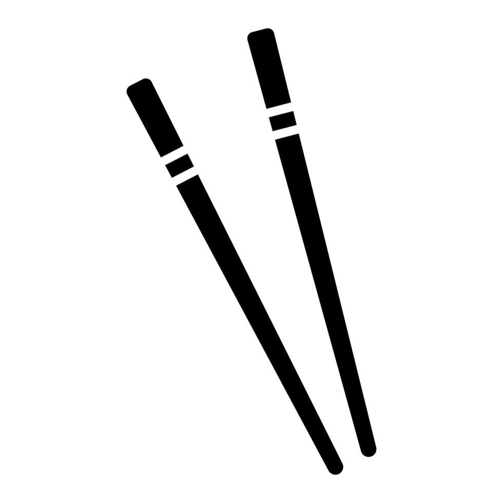 black vector chopsticks icon isolated on white background