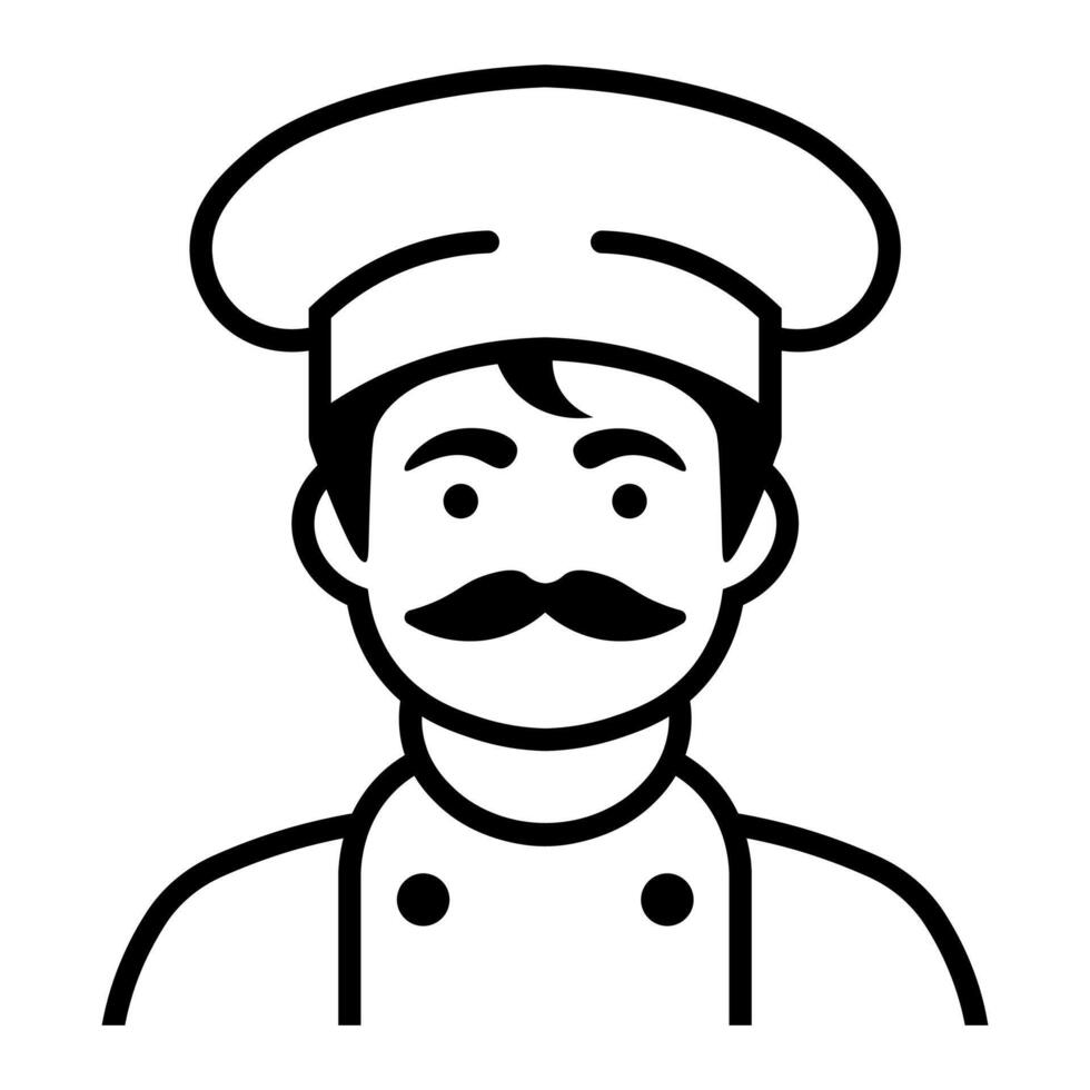 black vector chef icon isolated on white background