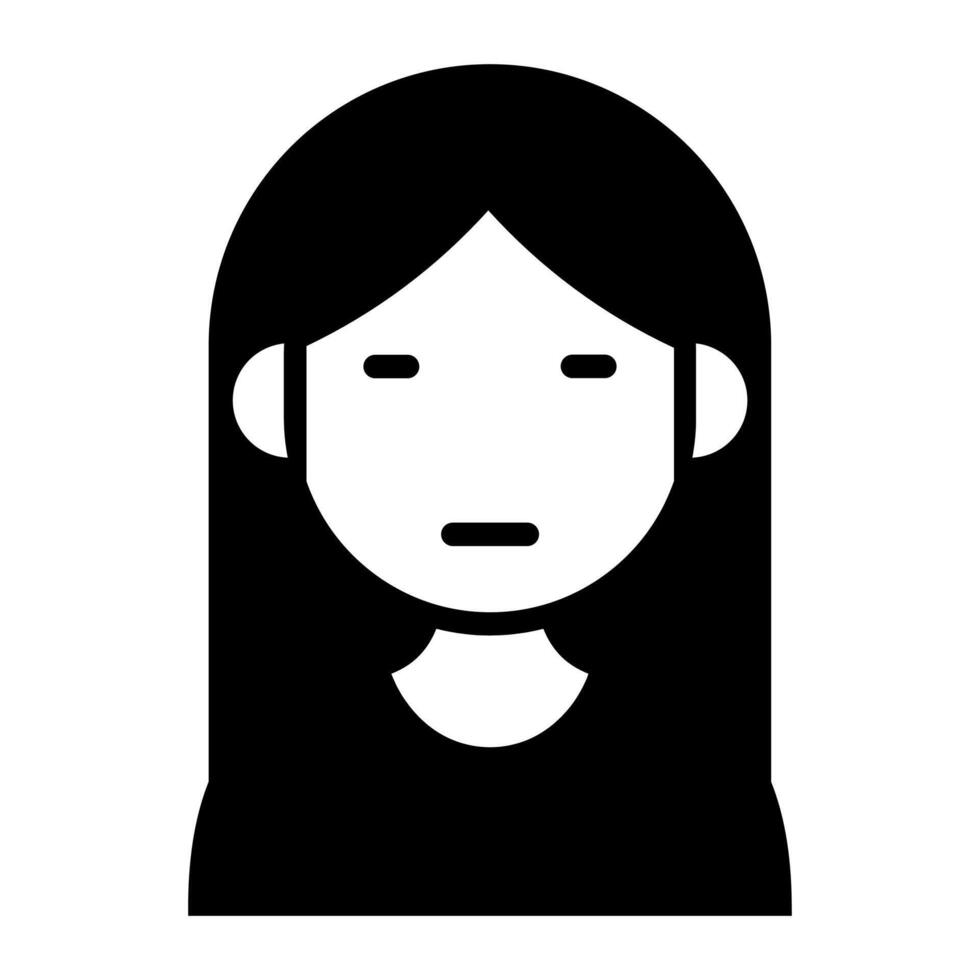 negro vector hembra personaje icono aislado en blanco antecedentes