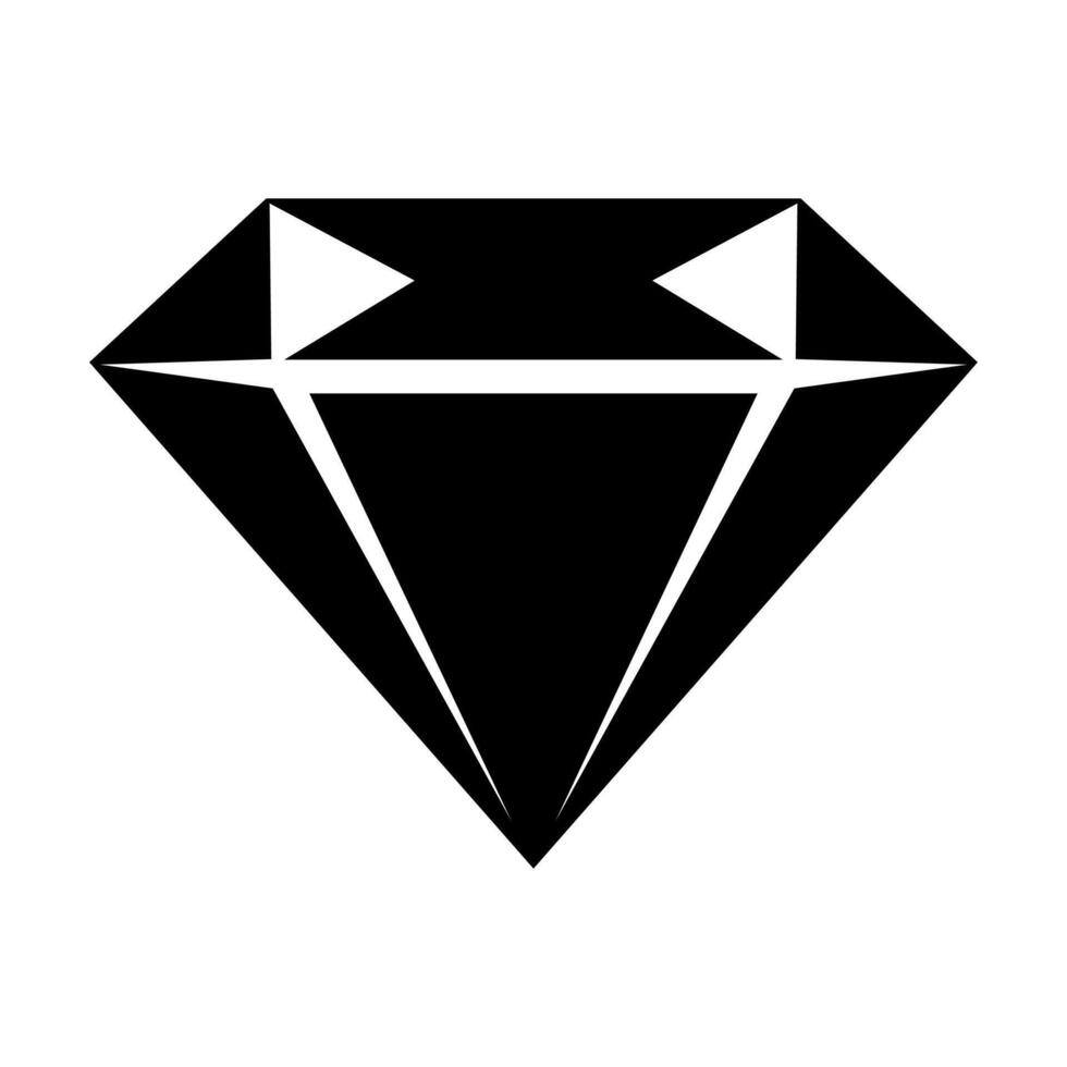 black vector diamond icon isolated on white background