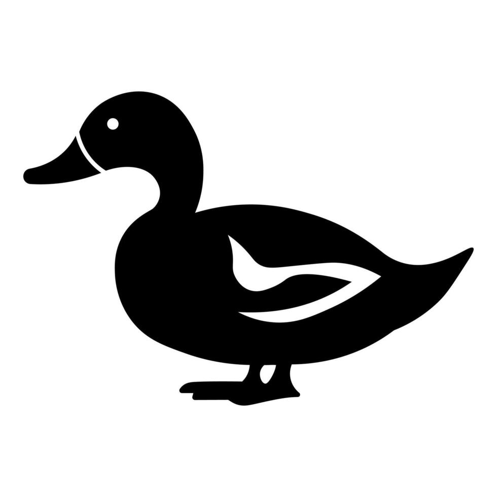 black vector duck icon isolated on white background