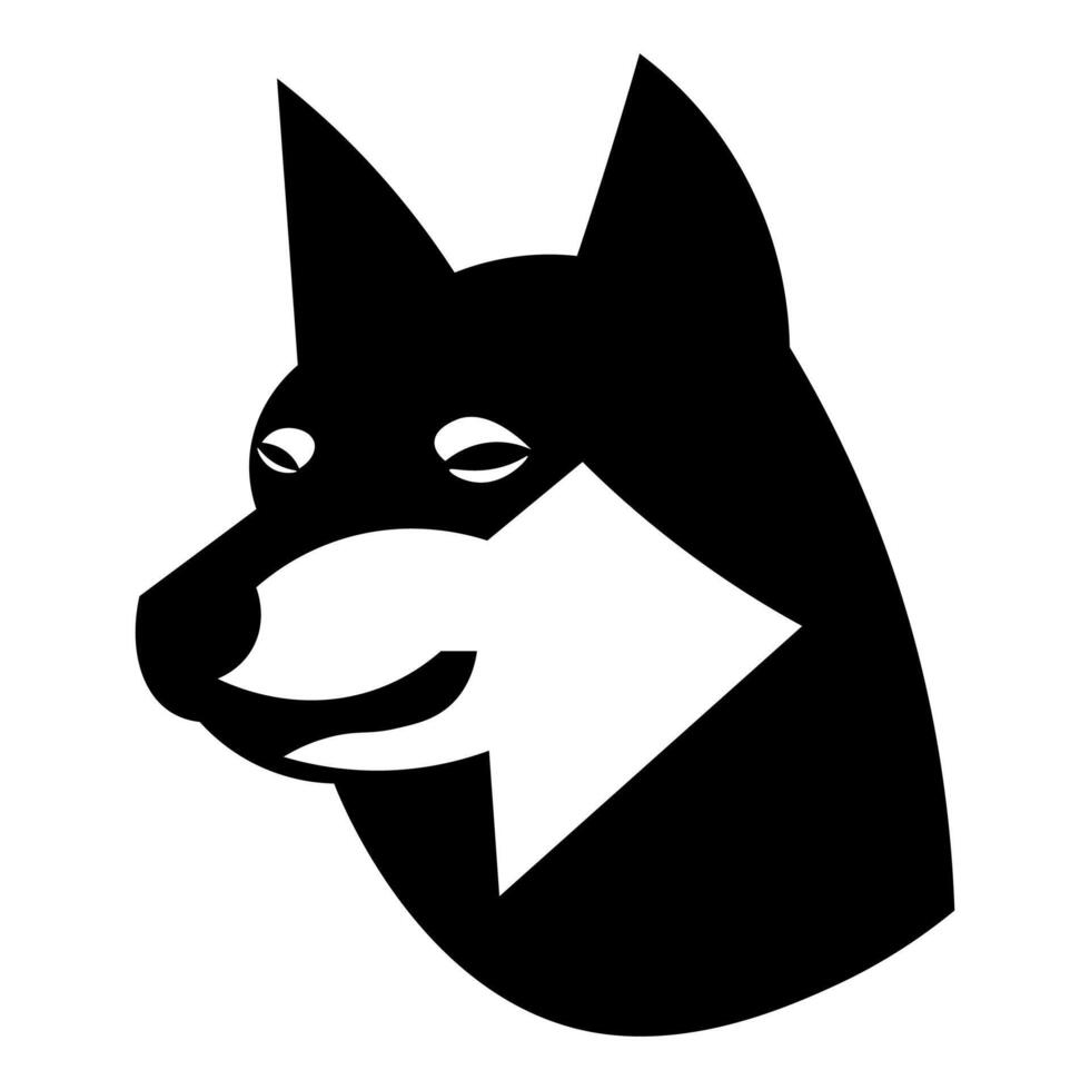 negro vector perro icono aislado en blanco antecedentes