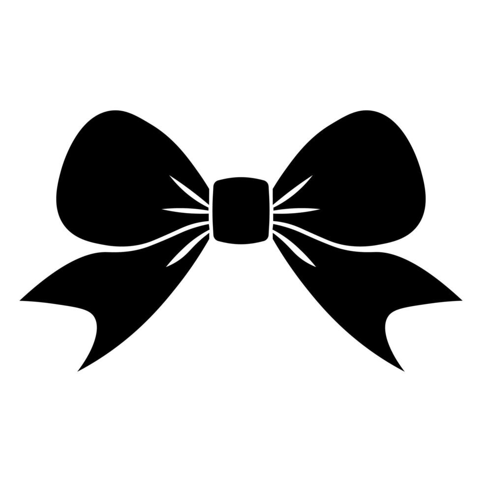 black vector bow icon isolated on white background