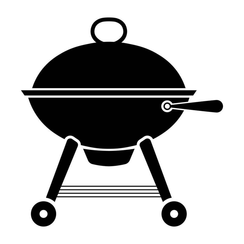 black vector barbecue icon isolated on white background
