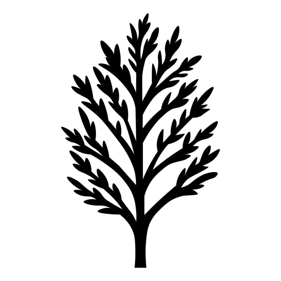 black vector bush icon isolated on white background