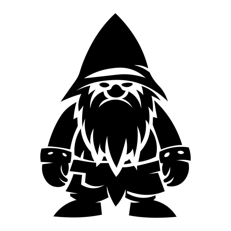 black vector dwarf icon isolated on white background