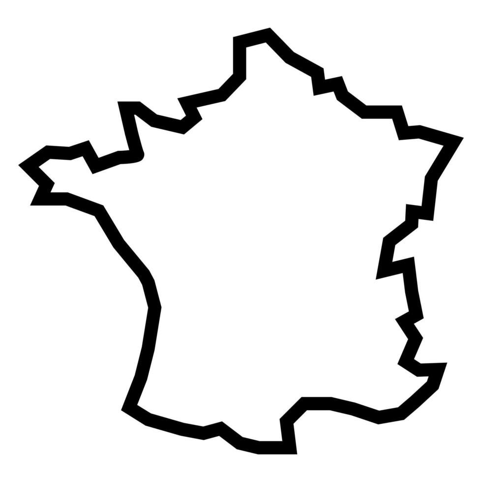 negro vector Francia contorno mapa aislado en blanco antecedentes