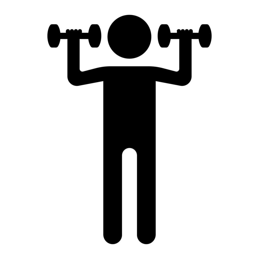 black vector exercise icon isolated on white background