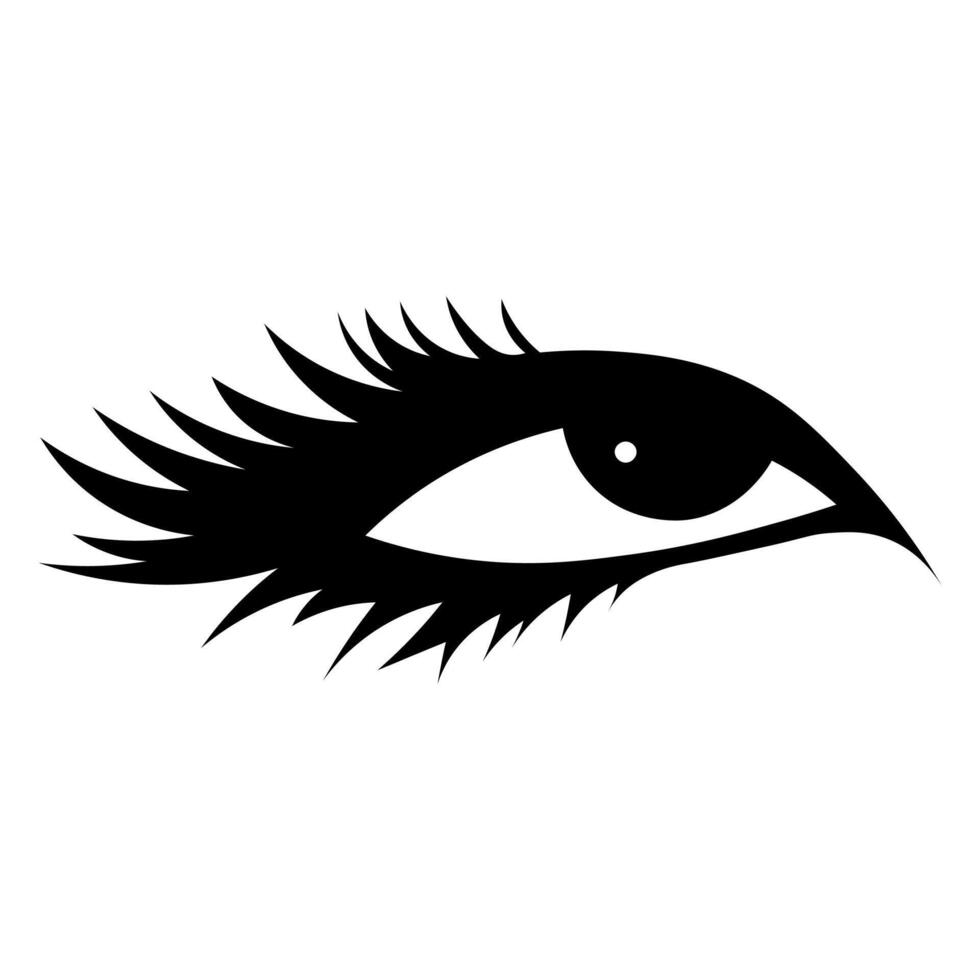 black vector eye icon isolated on white background