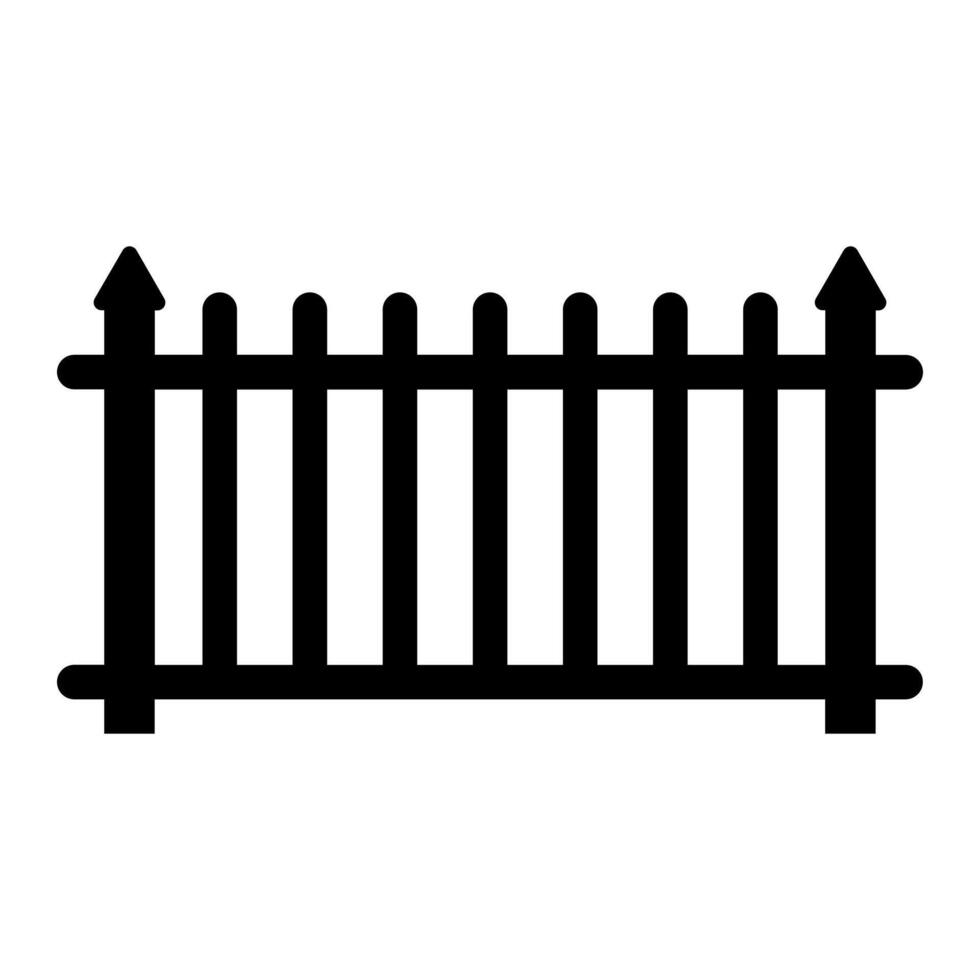 black vector fence icon isolated on white background