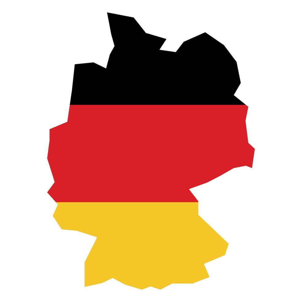 black vector germany map flag isolated on white background