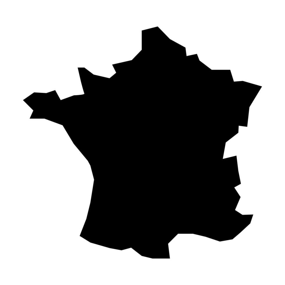 black vector france map isolated on white background