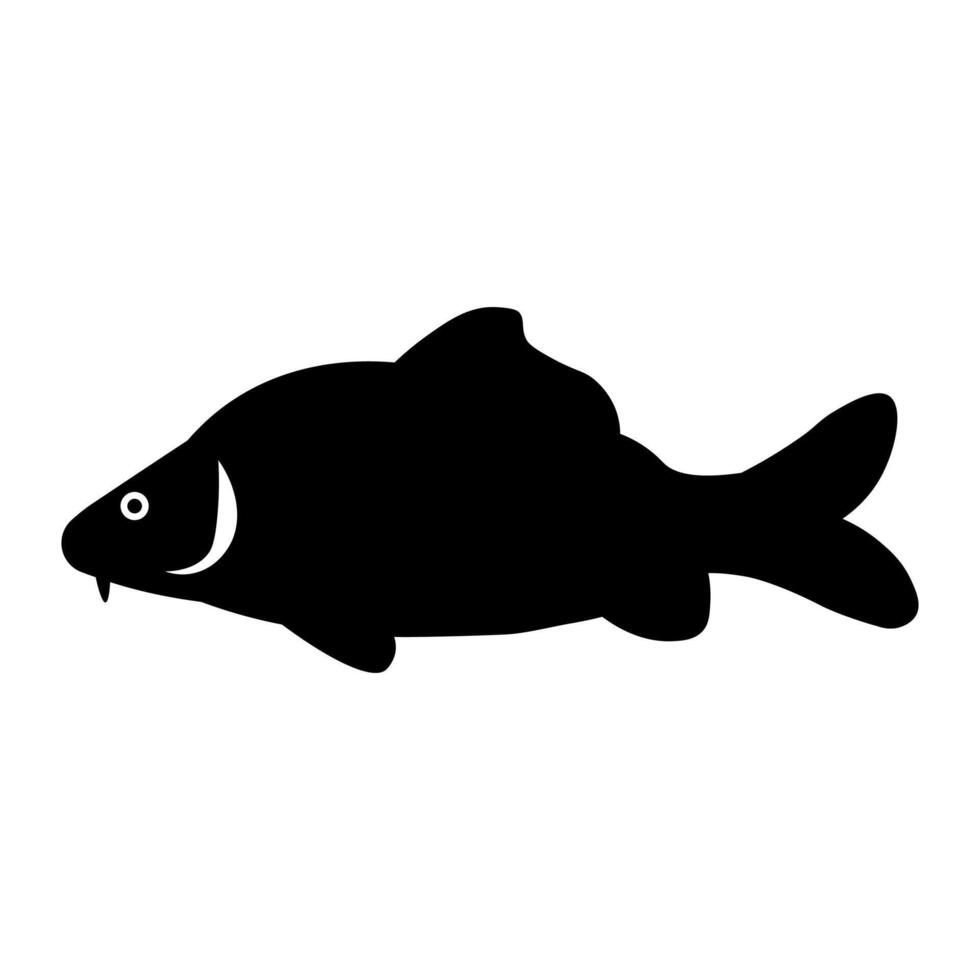 black vector carp icon isolated on white background