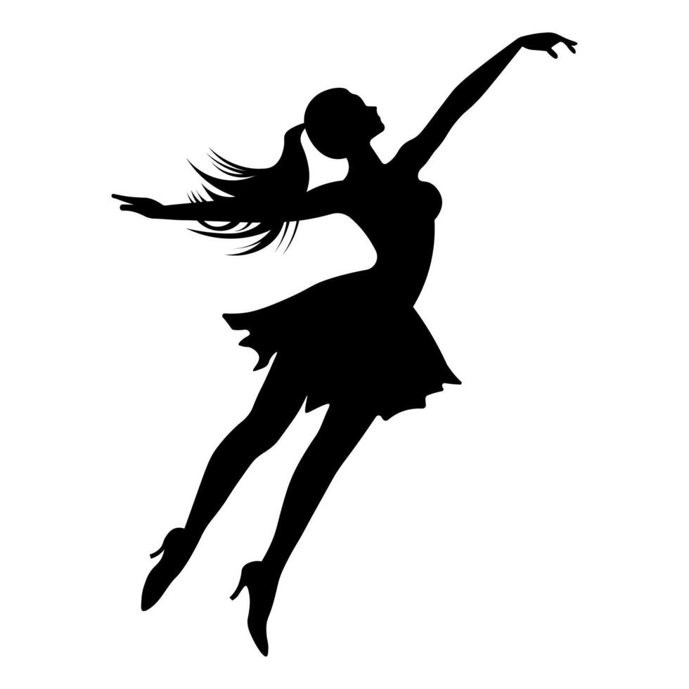 black vector dancer icon isolated on white background