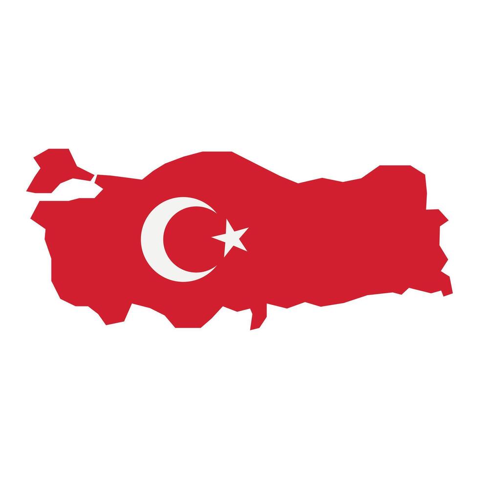 vector turkey map flag isolated on white background