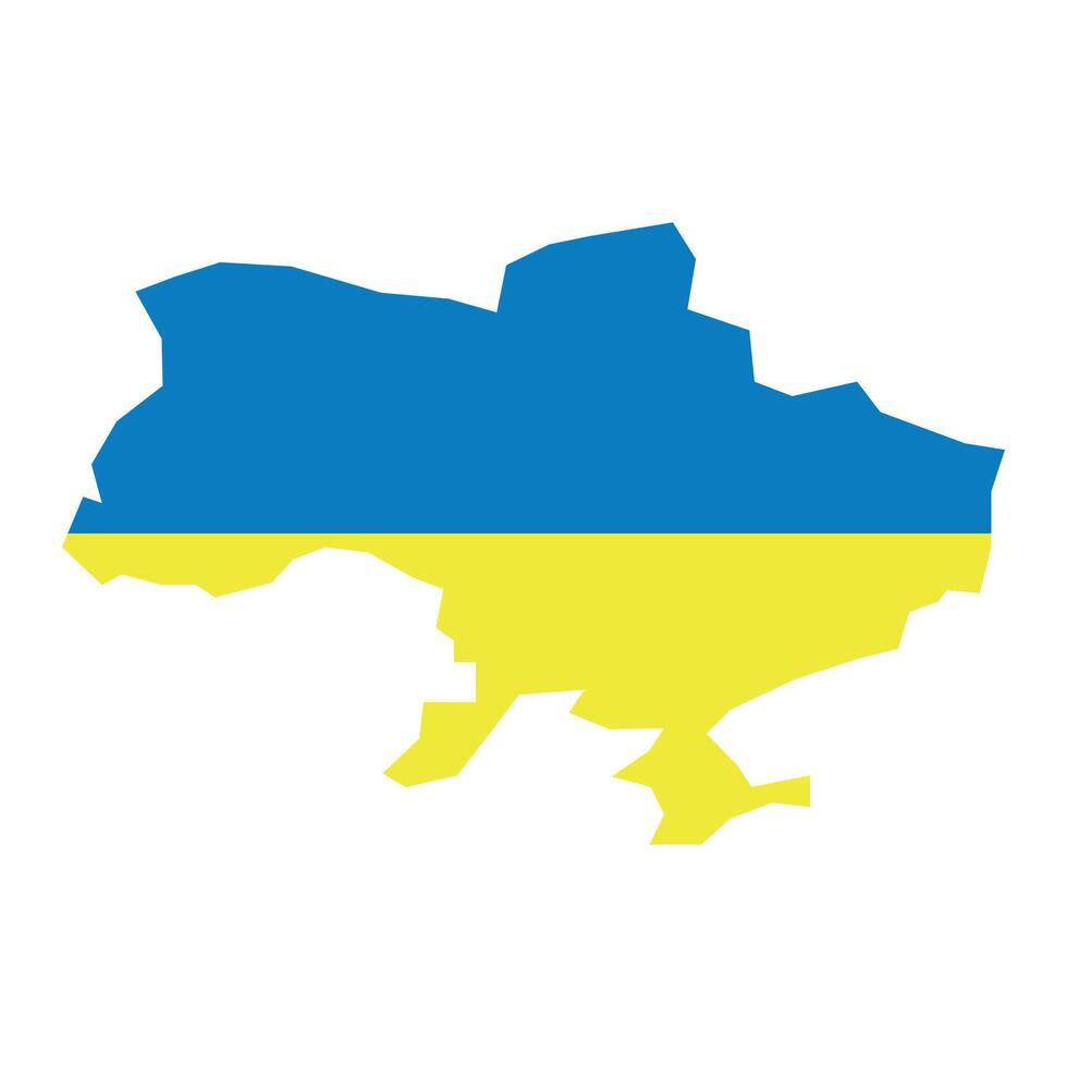 vector ukraine map flag isolated on white background